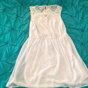 White Dress with Lace Top